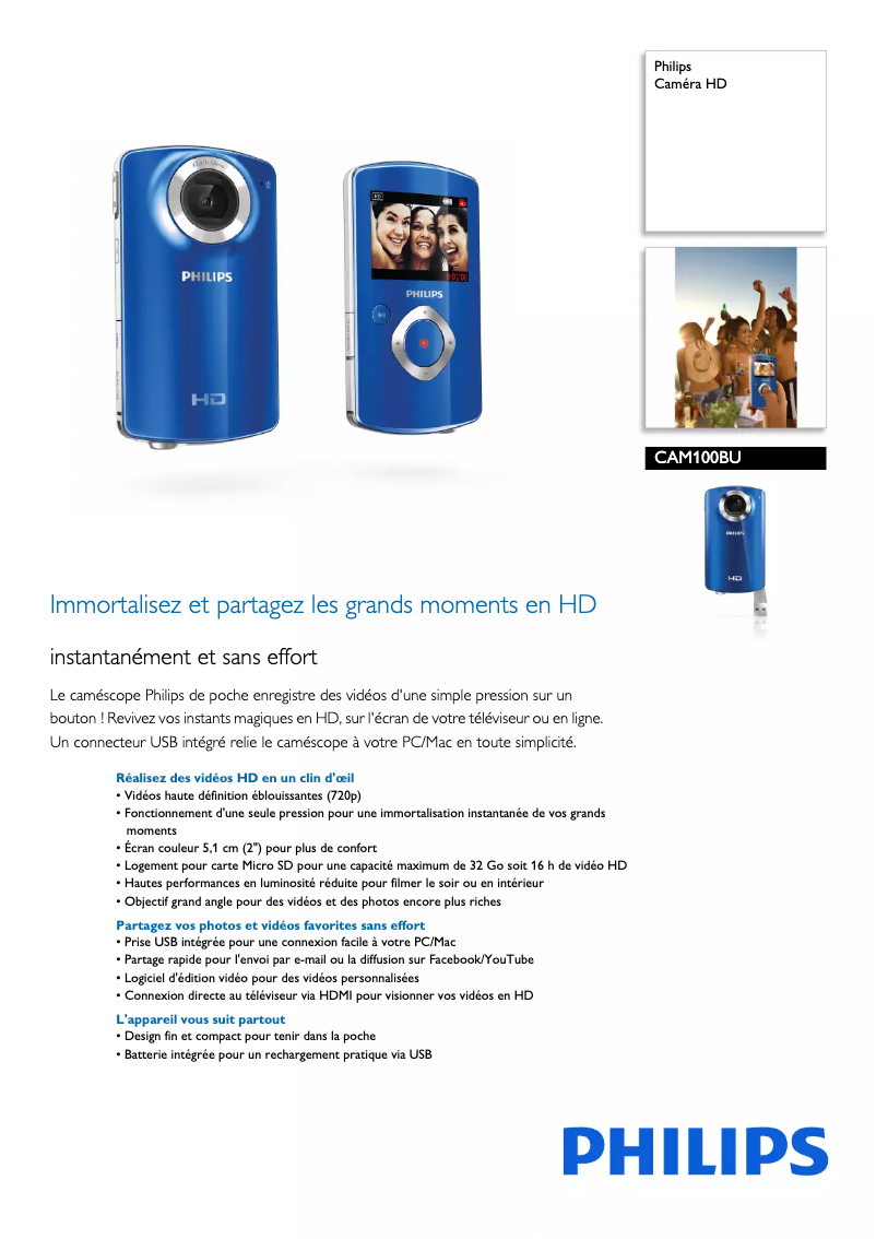 Image de la première page du manuel de l'appareil CAM100