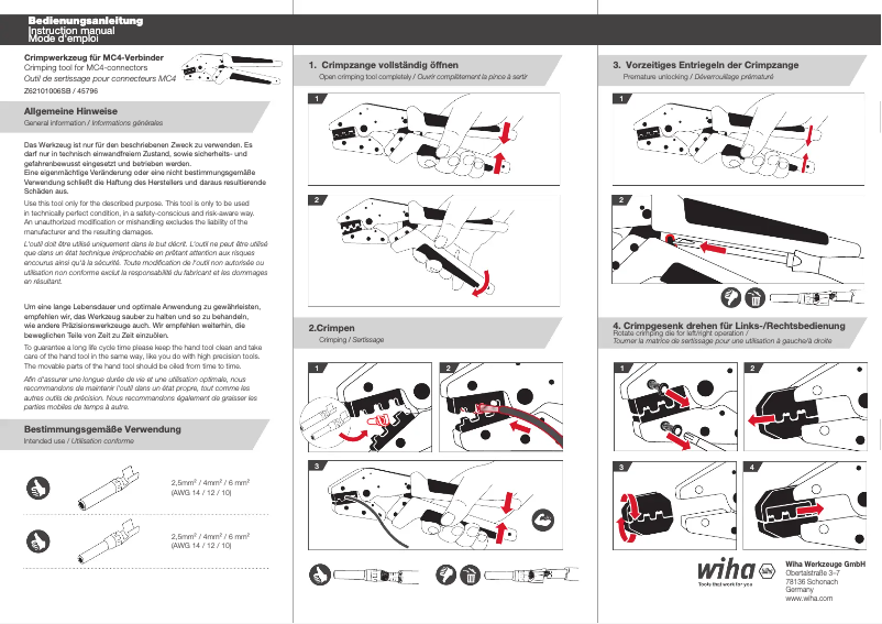 Page 1 of the manual User Manual Wiha MC4