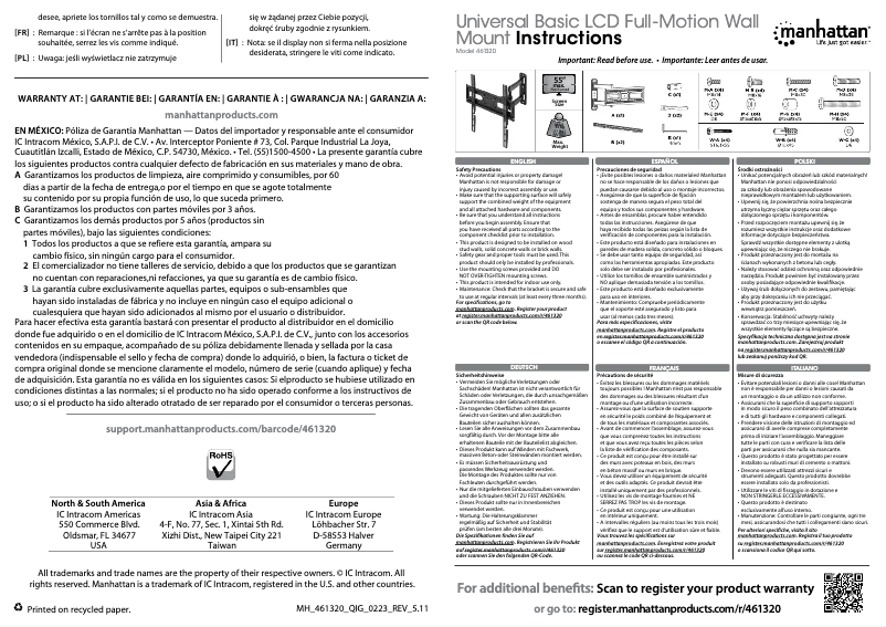 Page 1 of the manual Quick Start Guide Manhattan 461320