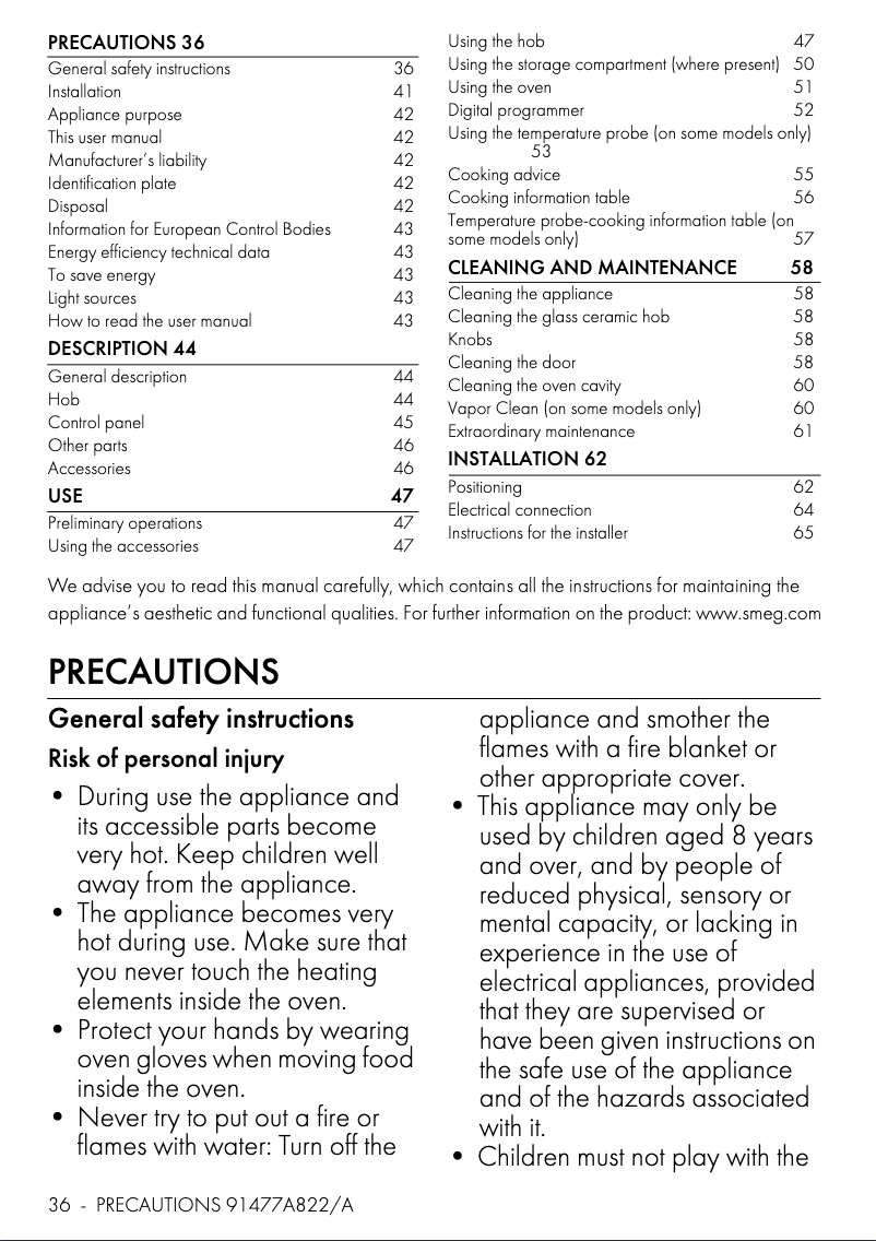First page image of the manual for SCB95CIX