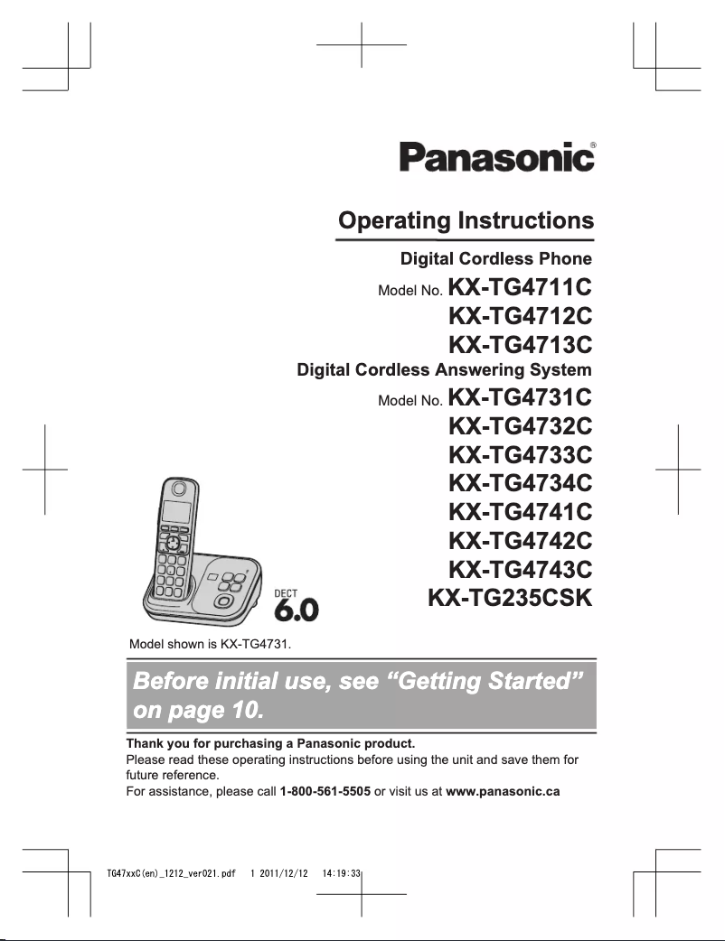 Page 1 of the manual User Manual Panasonic KX-TG4711