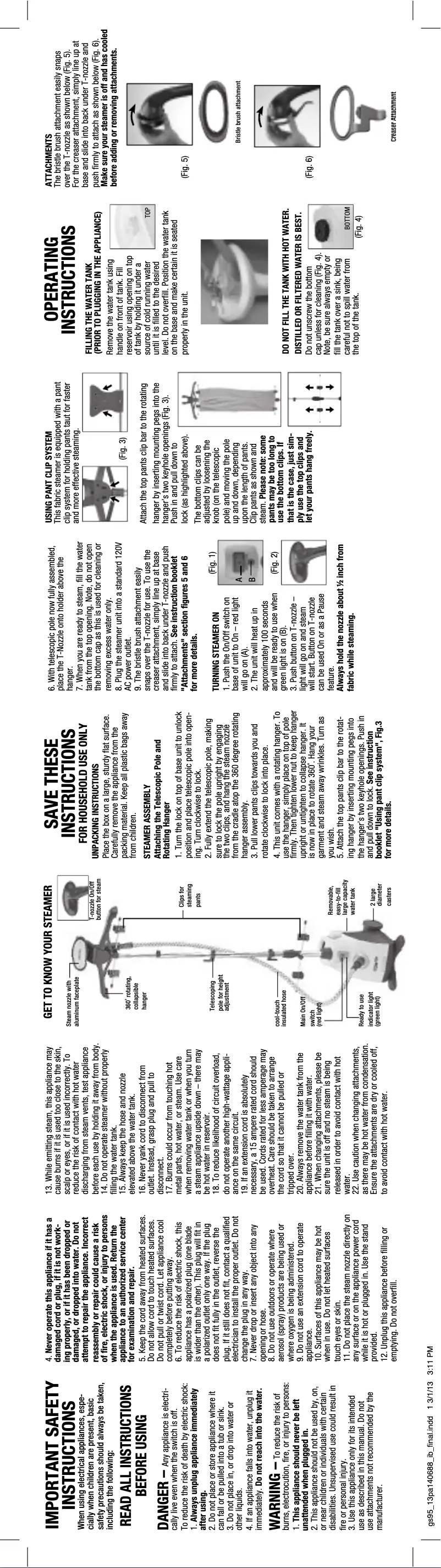 First page image of the manual for GS95