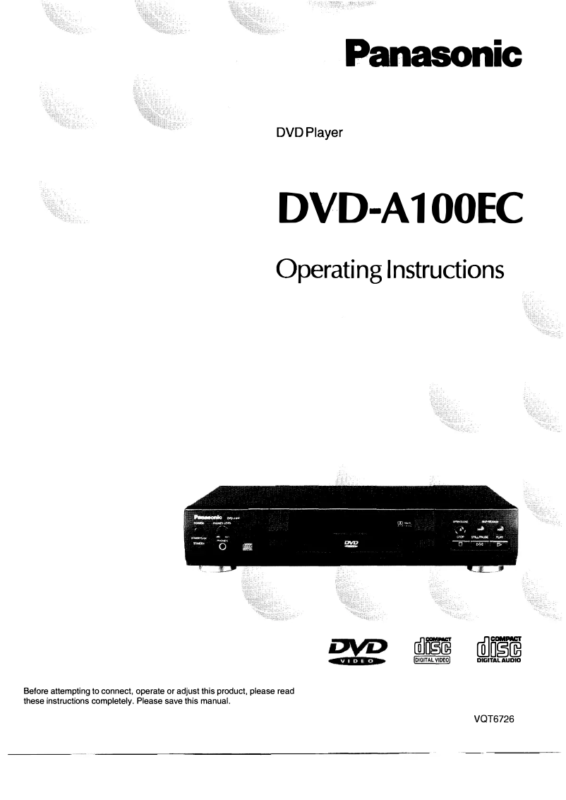 First page image of the manual for DVD-A100