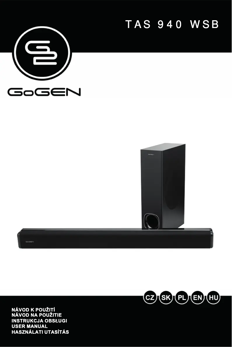 Page 1 of the manual User Manual GoGen TAS 940 WSB