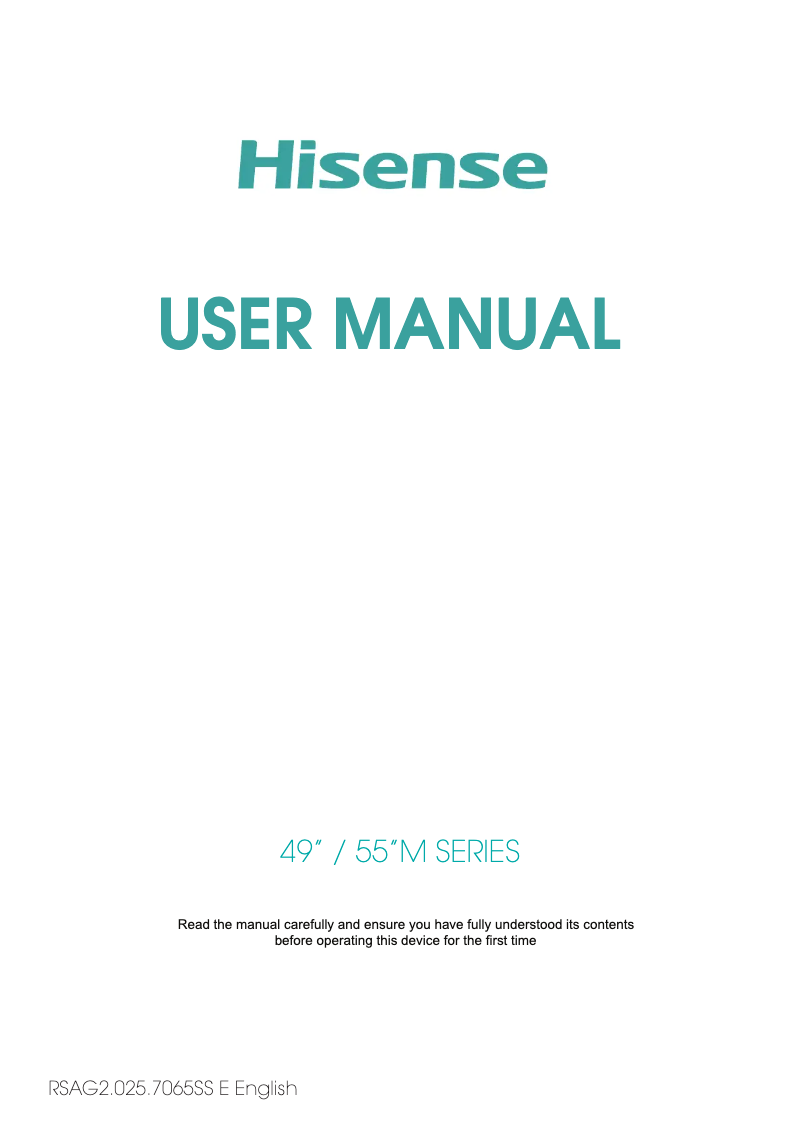 Page 1 of the manual User Manual Hisense 55BM66AE