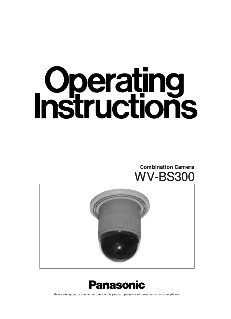 Page 1 of the manual User Manual Panasonic WV-BS300