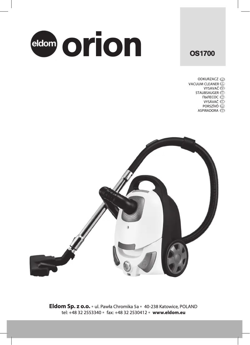 First page image of the manual for ORION OS1700