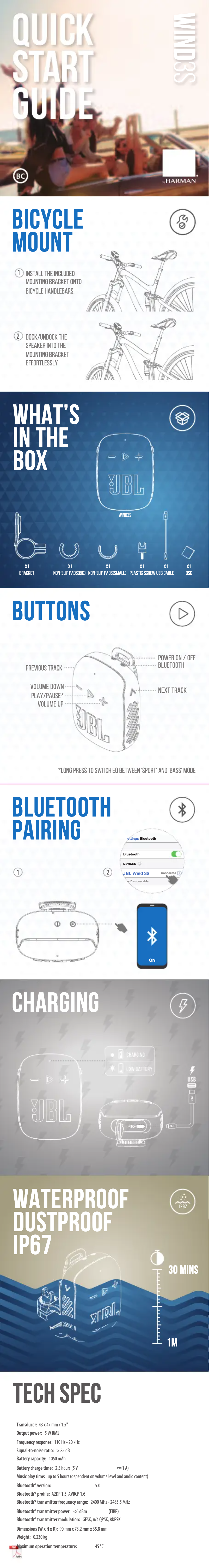 Page 1 of the manual User Manual JBL Wind 3S