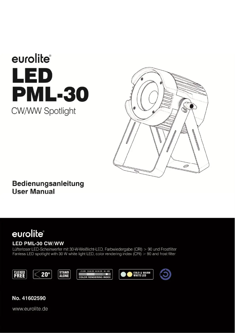 First page image of the manual for LED PML-30