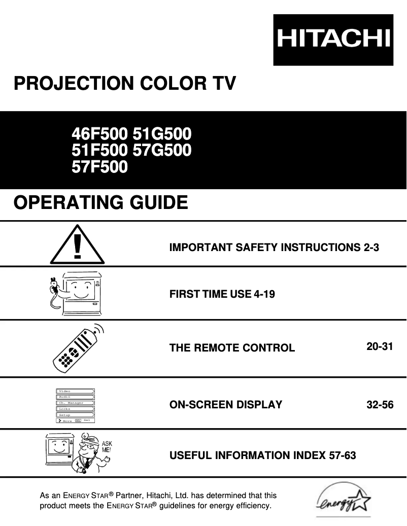 Page 1 of the manual User Manual Hitachi 57F500