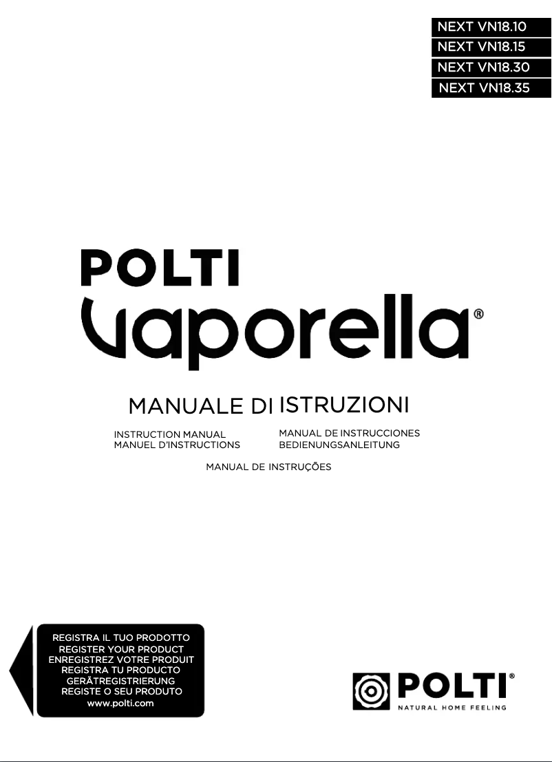 Page 1 of the manual User Manual Polti Vaporella Next VN18.35