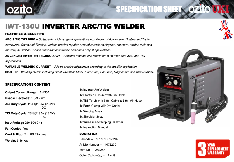 First page image of the manual for IWT-130U