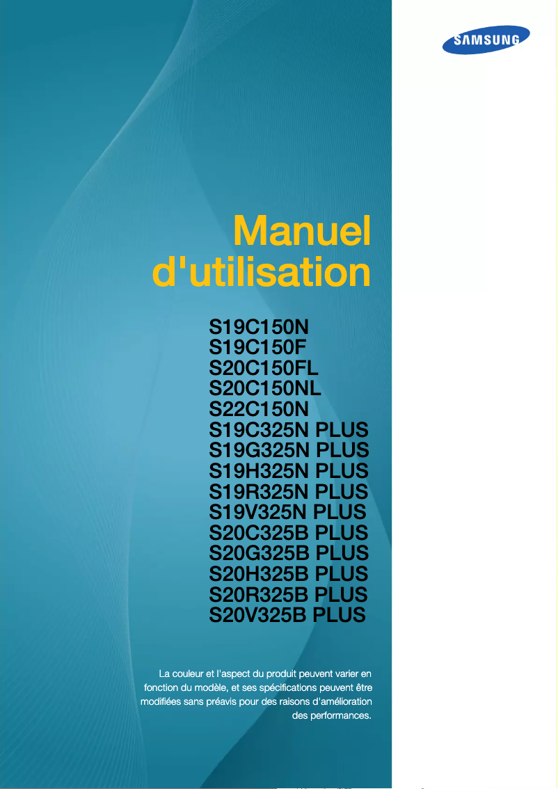 First page image of the manual for SyncMaster S22C150N