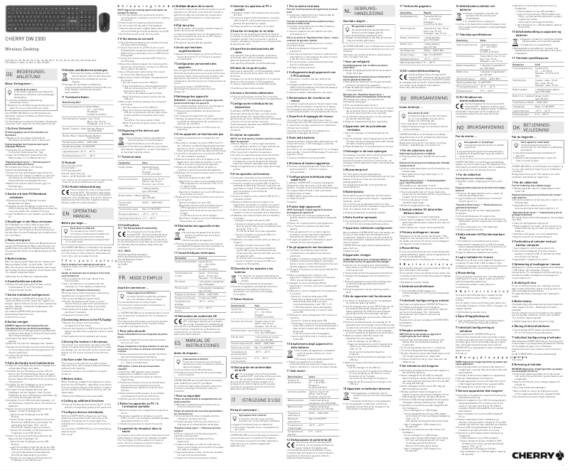 First page image of the manual for DW 2300