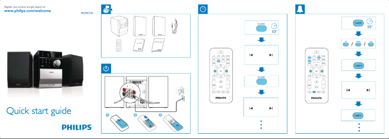 Page 1 of the manual Quick Start Guide Philips MCM1115