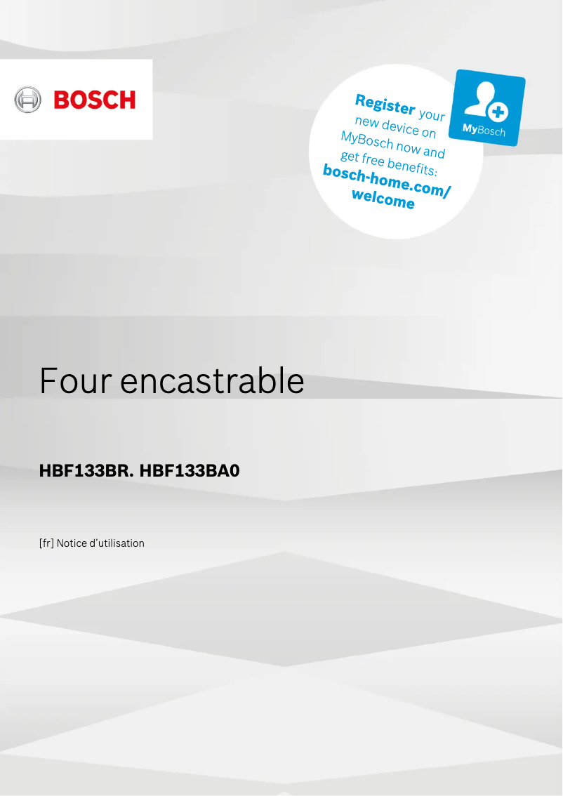 Page 1 of the manual Instruction Manual Bosch HBF133BA0