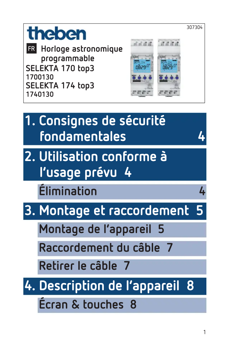 Page 1 of the manual User Manual Theben Selekta 174 top3