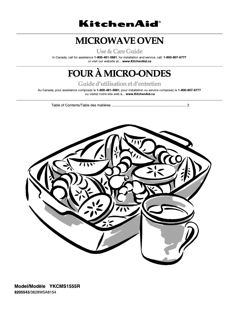 Page 1 of the manual User Manual KitchenAid YKCMS1555RWH1
