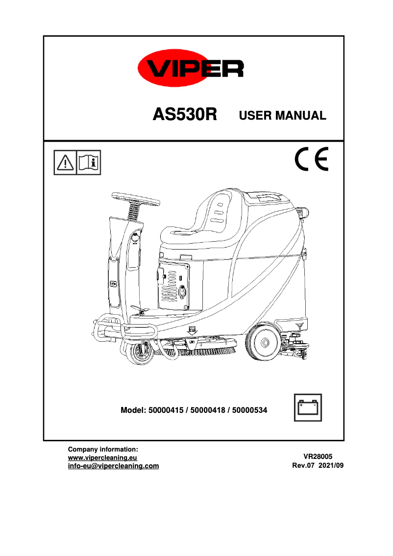 Page 1 of the manual User Manual Nilfisk Viper AS530R