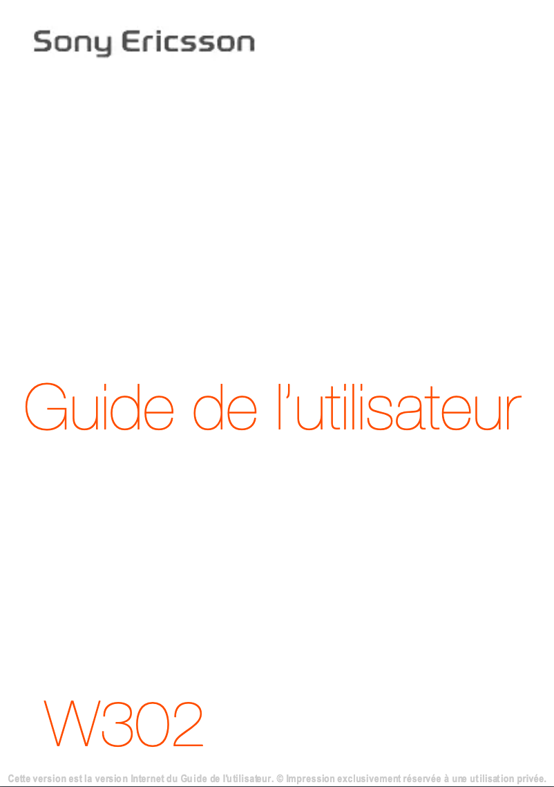 Page 1 of the manual User Manual Sony Ericsson W302