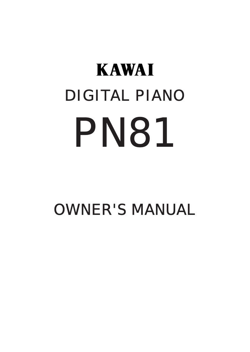 Image de la première page du manuel de l'appareil PN81