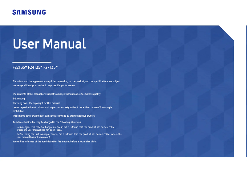 First page image of the manual for T35F