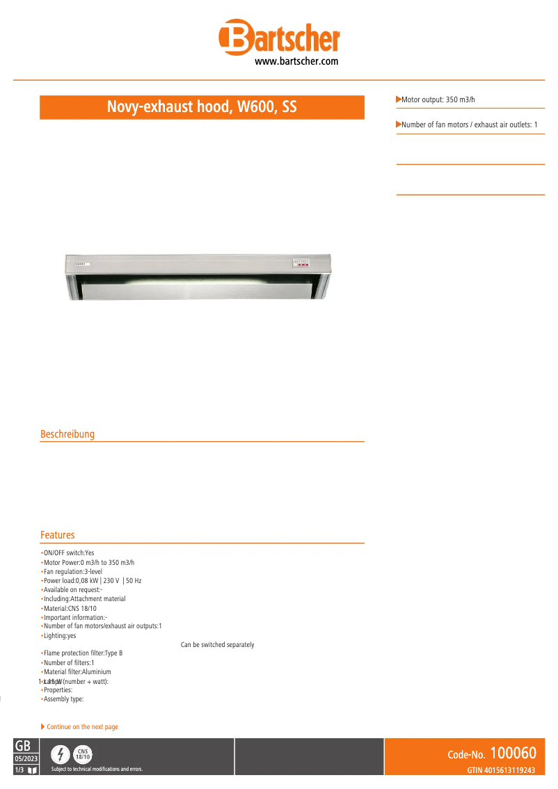 First page image of the manual for 100060