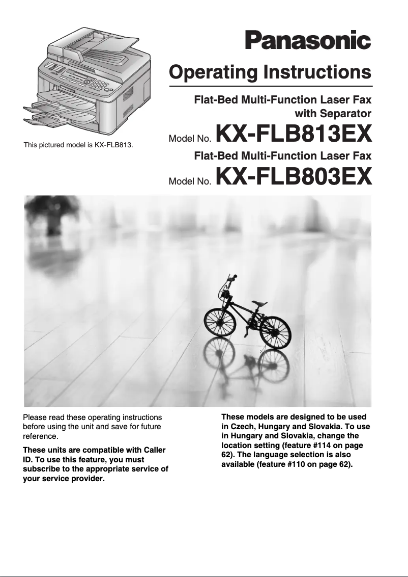 Page 1 of the manual User Manual Panasonic KX-FLB803EX