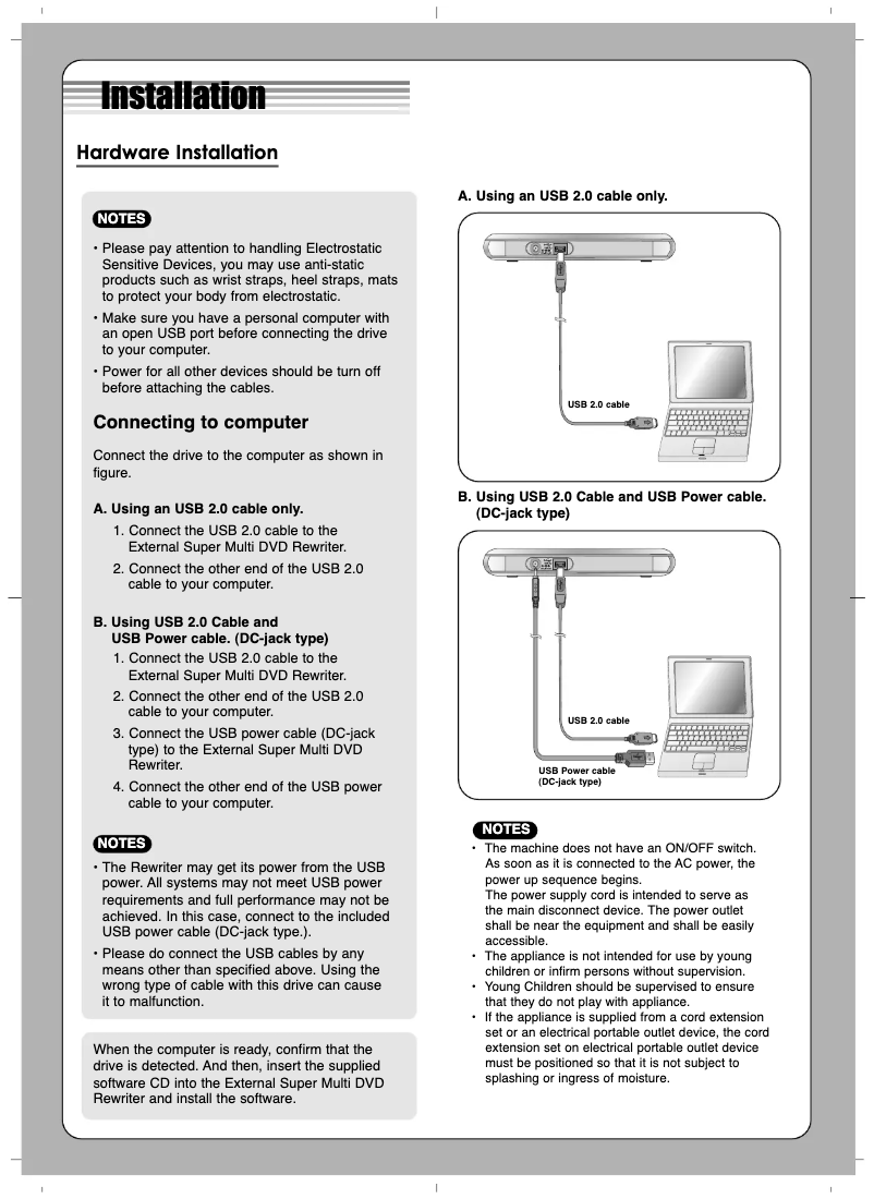 Page 1 of the manual User Manual LG GSA-E50L