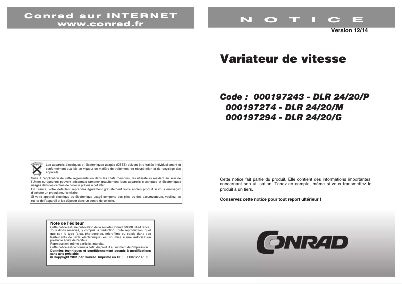 First page image of the manual for DLR 24/20/P