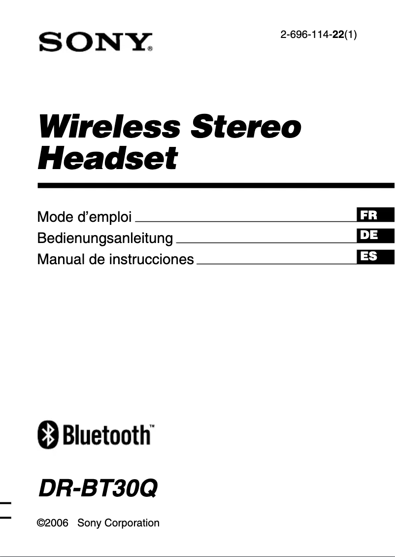 First page image of the manual for DR-BT30Q