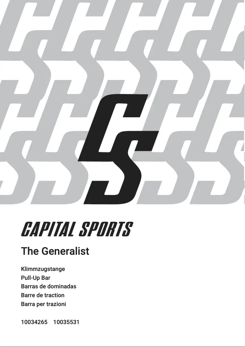 Page 1 of the manual User Manual Capital Sports The Generalist