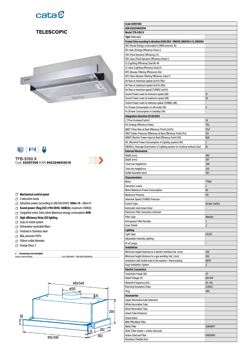 First page image of the manual for TFB 5160X