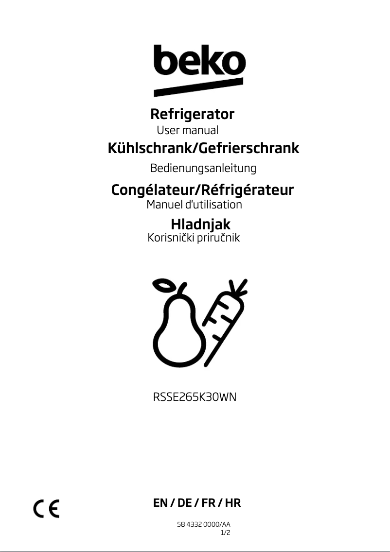 Page 1 of the manual User Manual Beko RSSE265K30SN