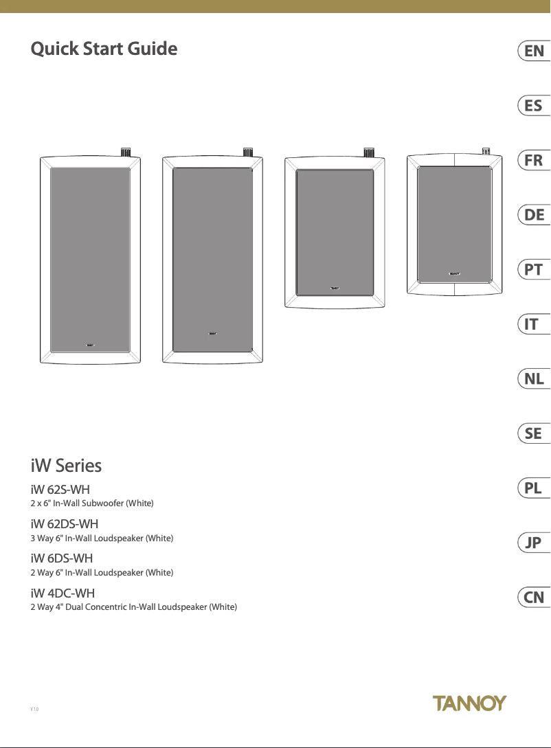 Page 1 of the manual Quick Start Guide Tannoy iW 62S
