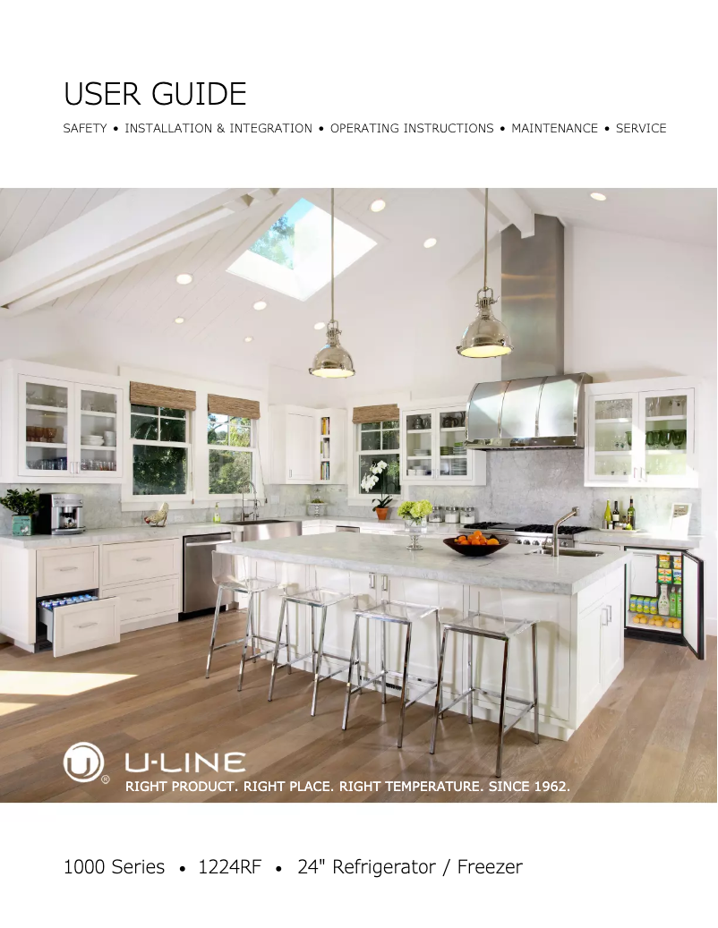 Page 1 of the manual User Manual U-Line U-1224RFINT-00A