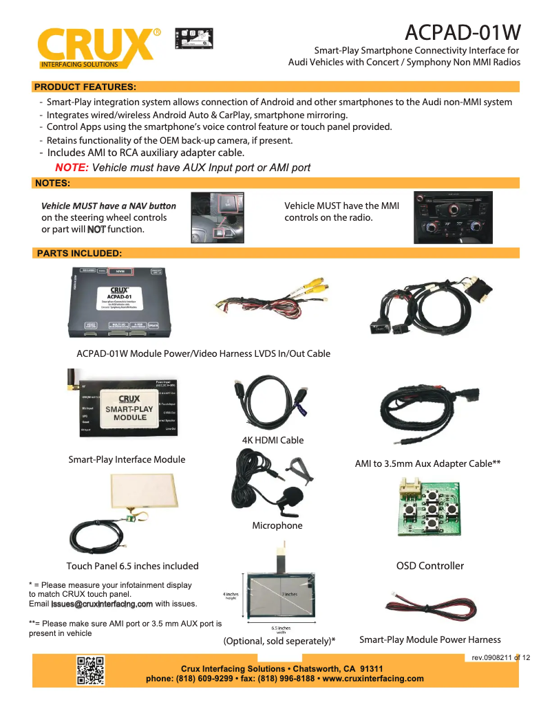 Image de la première page du manuel de l'appareil ACPAD-01