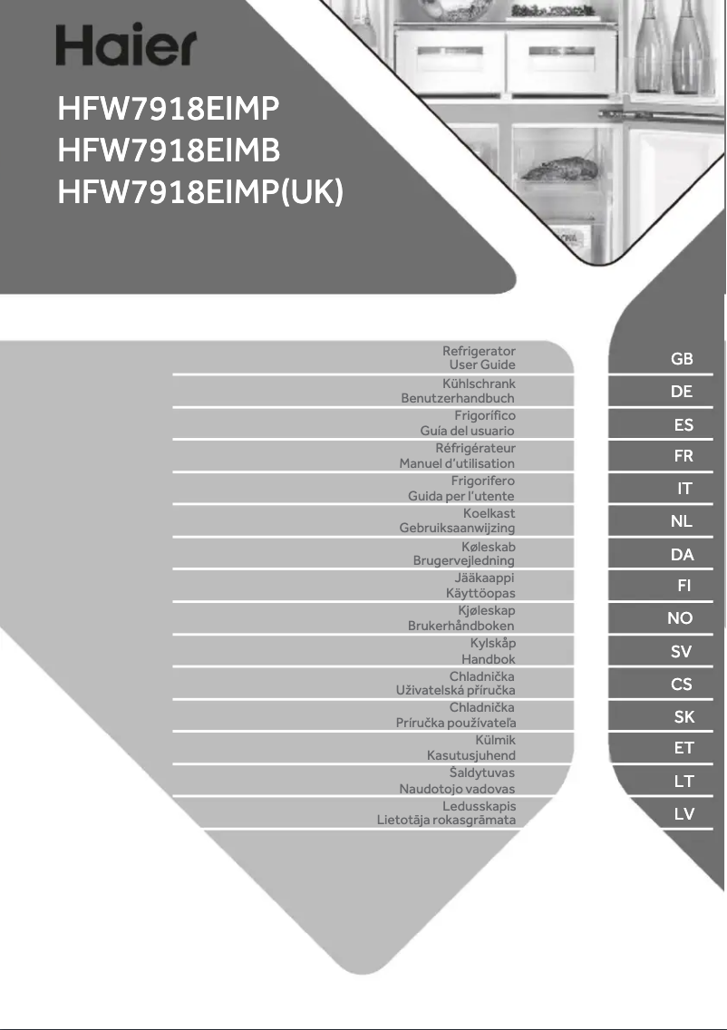 First page image of the manual for HFW7918EIMB