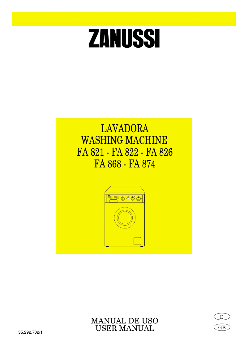 Page 1 of the manual User Manual Zanussi FA 821