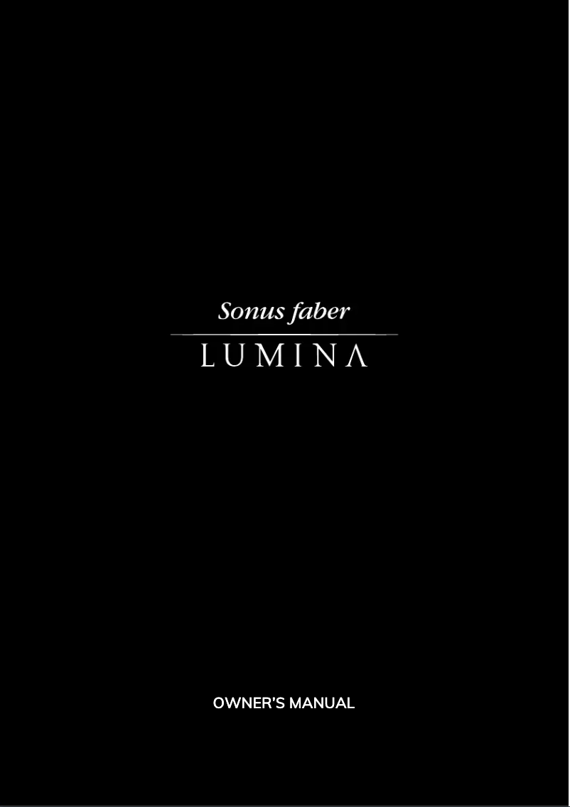 First page image of the manual for Lumina Center I