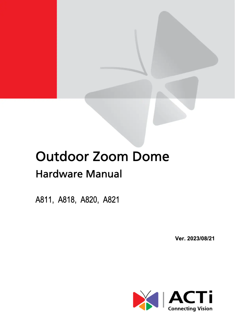 First page image of the manual for A821