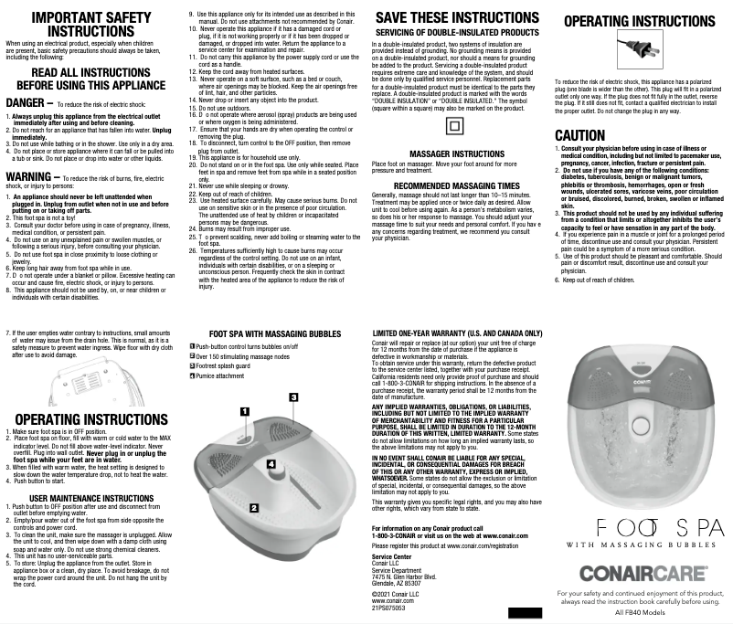 First page image of the manual for FB40