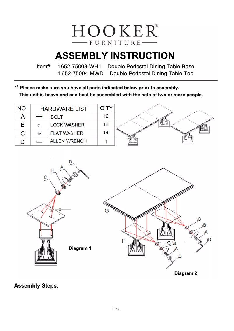Page 1 of the manual User Manual Hooker 1652-75004-MWD