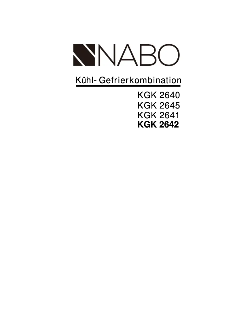 First page image of the manual for KGK 2642