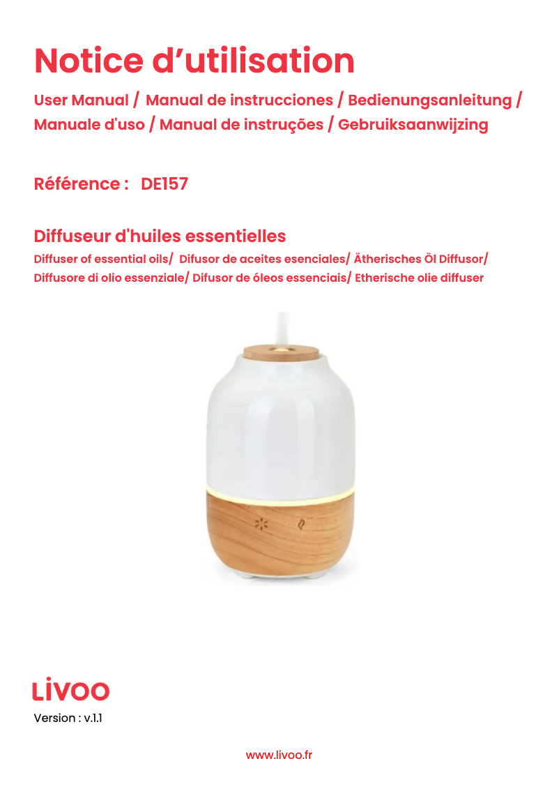 Image de la première page du manuel de l'appareil DE157