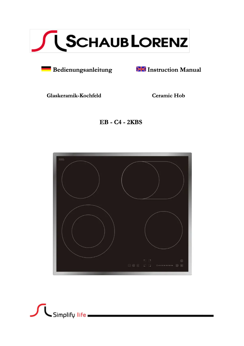 First page image of the manual for EB-C4-2KBS