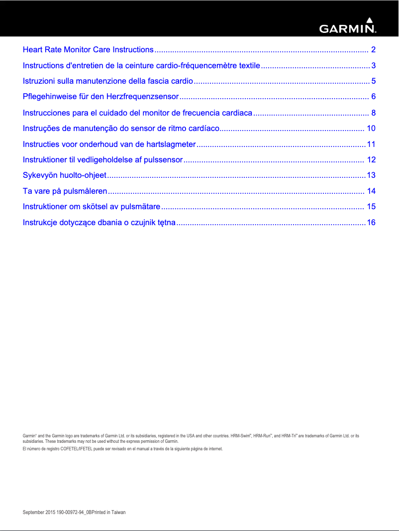 First page image of the manual for Heart Rate Monitor