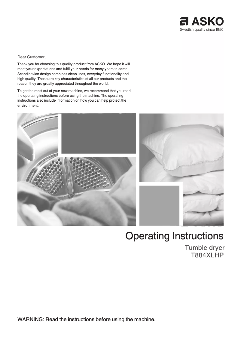 First page image of the manual for T884XLCHP