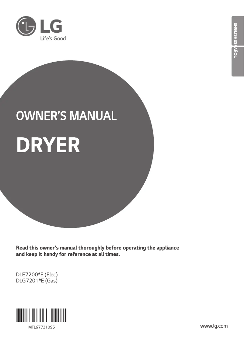 First page image of the manual for D7201WE