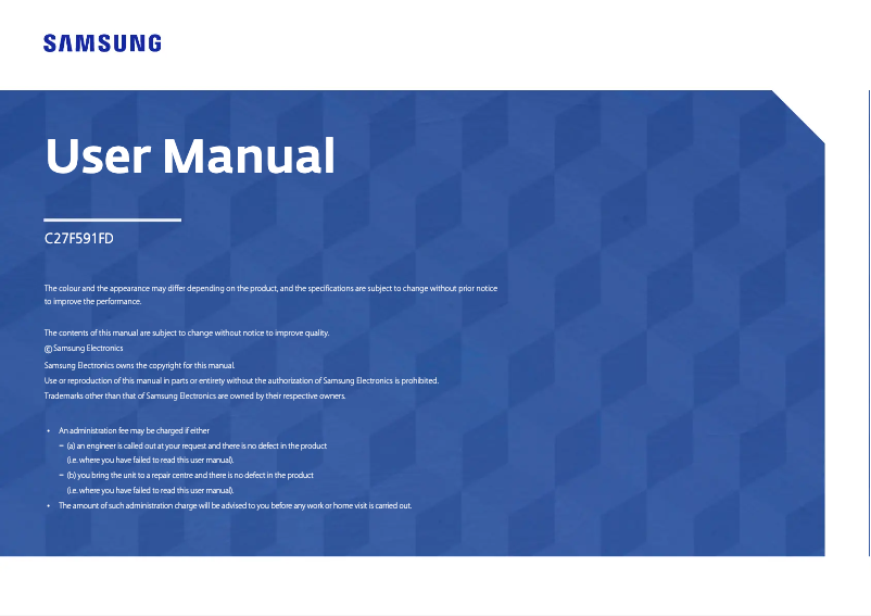 First page image of the manual for C27F591